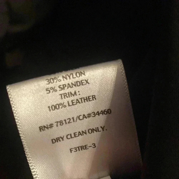 Eileen Fisher women’s blazer - medium - leather trim - black -hook closure - Picture 6 of 8